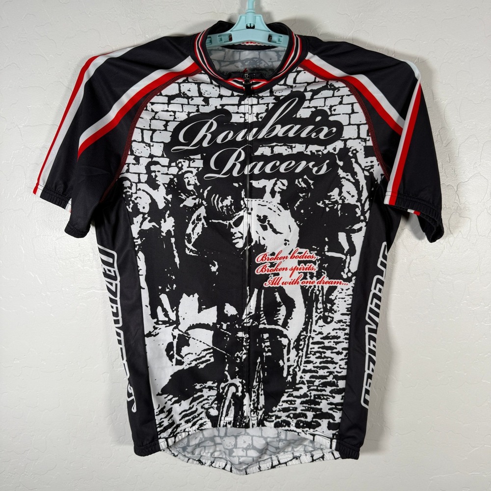 Specialized Cycling Jersey Mens Medium Black Roubaix Racers Graphic Bike Shirt